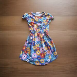 LuLaRoe Girl's Mae Dress Size 4 Floral Print with Pockets